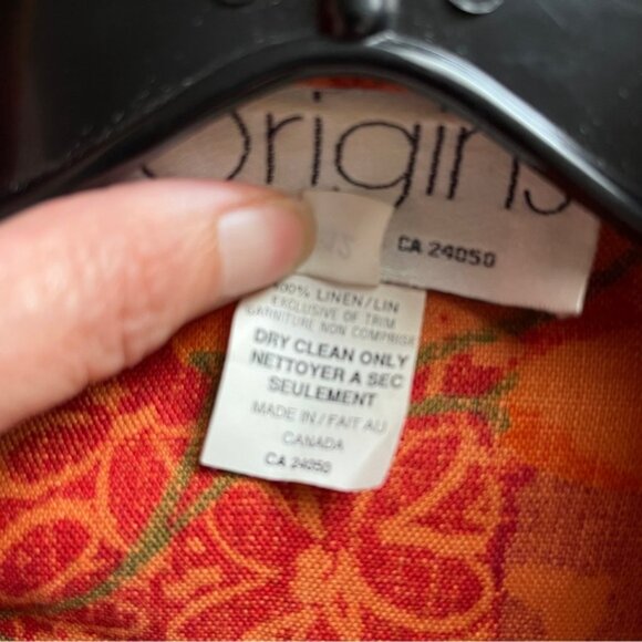 Vintage Origins Vibrant Red and Orange Linen Blazer Jacket Sz 12 - Picture 8 of 11